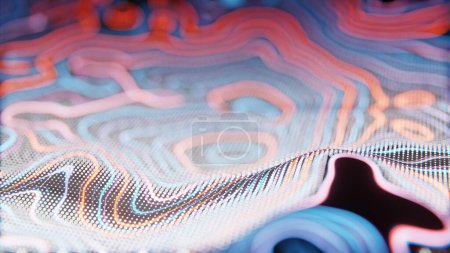 Photo for Digital Waves: The Hypnotic Flow of Pixelated Ribbons - Royalty Free Image