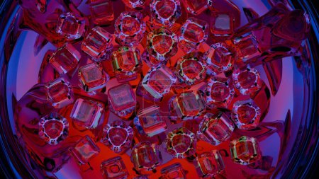 Ruby Resonance: A Dazzling Cluster of Crystalline Reflections