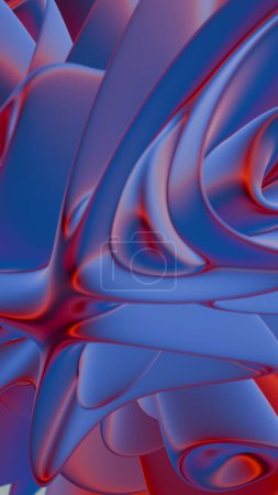 Sapphire Swirls: A Mesmeric Blend of Blue and Crimson Waves