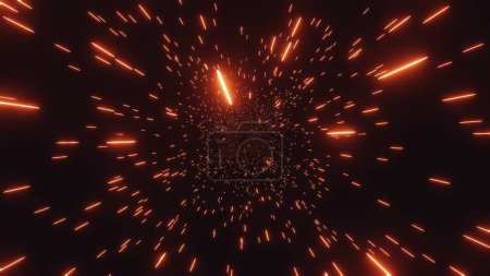 Ember Flight: A Journey Through Fiery Particles in the Dark