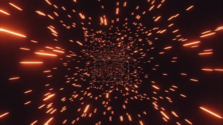 Ember Flight: A Journey Through Fiery Particles in the Dark
