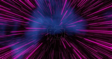 Fluo Velocity : Un voyage dans l'espace électrique rose et bleu