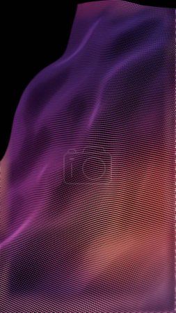 Soie numérique : le mouvement fluide des vagues de maille violette