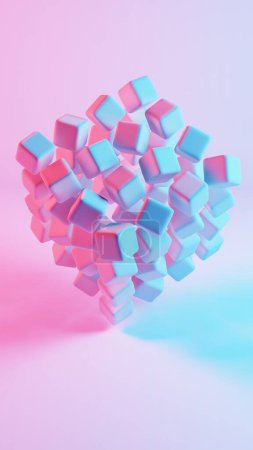 Foto de 3D background composed of soft cubes, creating a visually appealing and tactile environment. - Imagen libre de derechos