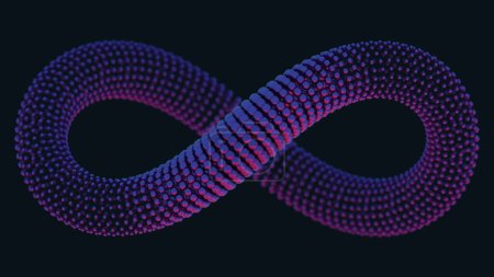 Cuentas infinitas: Banda de MObius abstracta en púrpura oscuro