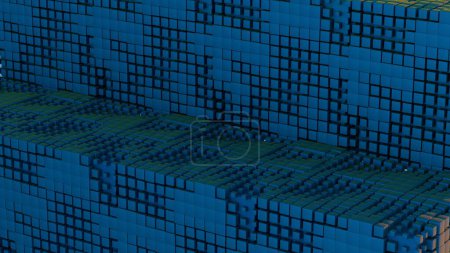 Pixel Grid: Abstrakte 3D-Würfel