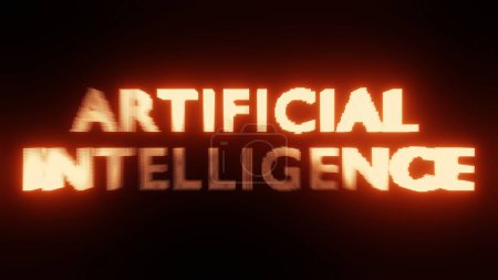 Abstract Glowing Text AI (ARTIFICIAL INTELLIGENCE): Fiery Digital Typography