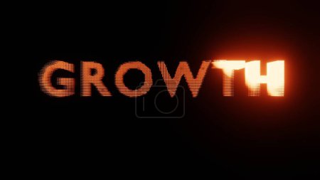 Abstract Glowing Text GROWTH : Fiery Digital Typography