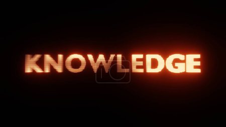 Abstract Glowing Text KNOWLEDGE: Fiery Digital Typography