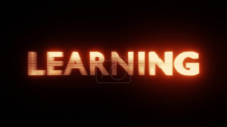Abstract Glowing Text LEARNING: Fiery Digital Typography
