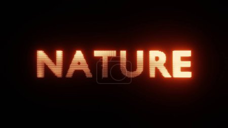 Texte lumineux abstrait NATURE : Fiery Digital Typography