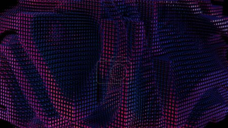 Neon Gridscape: Arte digital abstracto