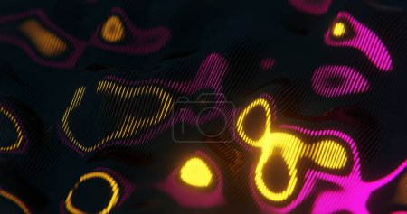 3D Abstract Render of Glowing Wavy Lines - Futuristic Geometric Design