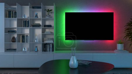 TV Light Strips. 3D Illustrations. Front view.