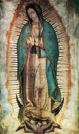 Photo for The Shrine of Our Lady of Guadalupe.  The picture was taken of the original shrine being on display in the Basilica of Our Lady of Guadalupe in Mexico City on July 23, 2012. - Royalty Free Image