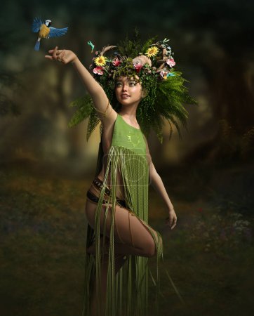 3d computer graphics of a fairy representing summer