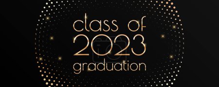 Classe de 2023 conception de texte de graduation pour cartes, invitations ou bannière