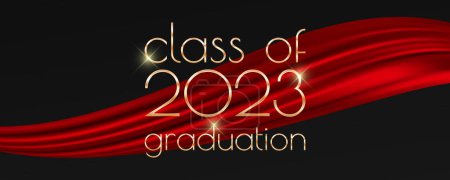 Classe de 2023 conception de texte de graduation pour cartes, invitations ou bannière