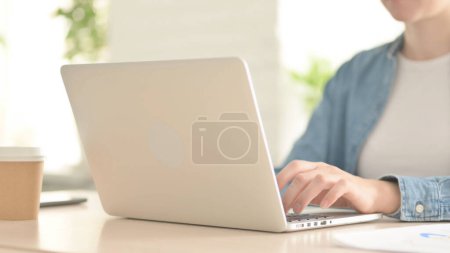 Photo for Close Up of Female Typing on Laptop - Royalty Free Image