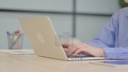 Photo for Close Up of Businesswoman Working on Laptop - Royalty Free Image