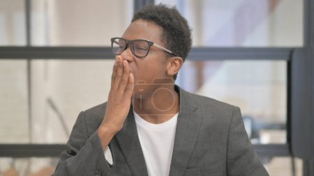 Photo for Portrait of Yawning Tired African American Man - Royalty Free Image