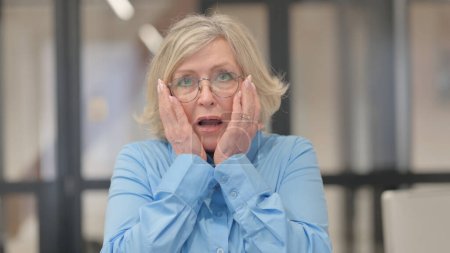 Photo for Portrait of Unsatisfied Senior Old Woman Reacting to Loss - Royalty Free Image