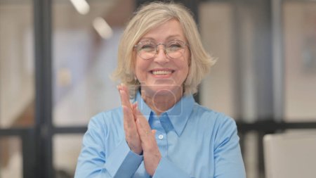 Photo for Portrait of Senior Old Woman Clapping for Team - Royalty Free Image