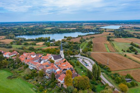 Photo for Aerial view of the landscape of Jockgrim in rheinland pflaz and area - Royalty Free Image