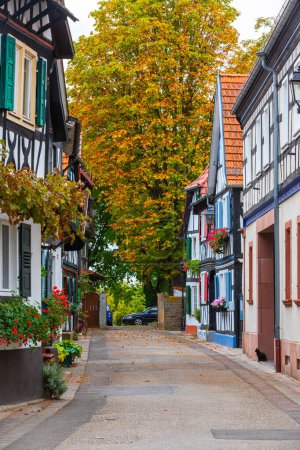 Photo for Scenic street view of Jockgrim in germany in autumn - Royalty Free Image