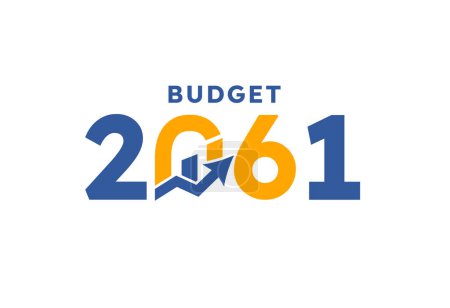 Illustration for Budget 2061 logo design, 2061 budget banner design templates vector - Royalty Free Image