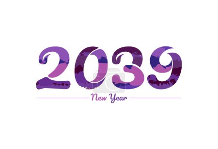 Illustration for Modern 2039 new year typography design, new year 2039 logo - Royalty Free Image