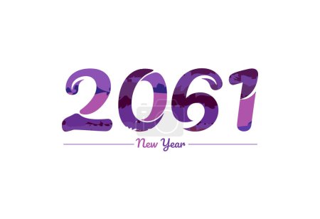 Illustration for Modern 2061 new year typography design, new year 2061 logo - Royalty Free Image