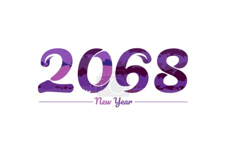 Illustration for Modern 2068 new year typography design, new year 2068 logo - Royalty Free Image