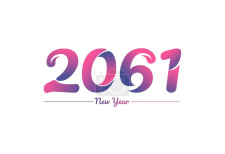 Illustration for Colorful gradient 2061 new year logo design, New year 2061 Images - Royalty Free Image