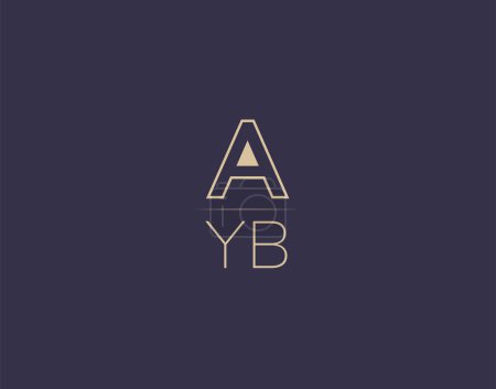 Photo for AYB letter logo design modern minimalist vector images - Royalty Free Image