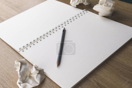 Photo for White blank notebook and pen - Royalty Free Image