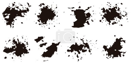 Illustration for Abstract paint splashes, minimalist black ink stains, sale - Royalty Free Image