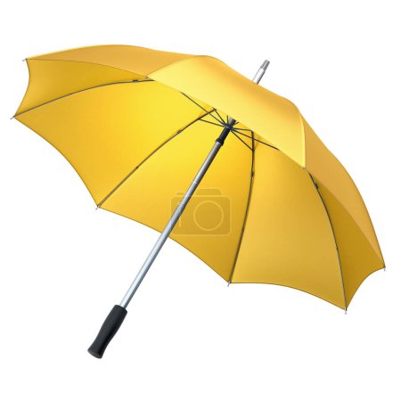 Photo for 3d render yellow umbrella (clipping path) - Royalty Free Image