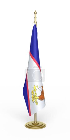 Photo for 3d render American samoa office flag (isolated on white and clipping path) - Royalty Free Image