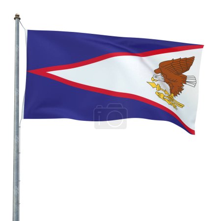 Photo for 3d render American Samoa flag (clipping path) - Royalty Free Image