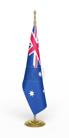 Téléchargez les photos : Drapeau du bureau australien rendu 3d (isolé sur le chemin blanc et clipping)) - en image libre de droit