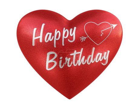 Téléchargez les photos : Happy Birthday Heart render (isolé sur le chemin blanc et coupant) - en image libre de droit