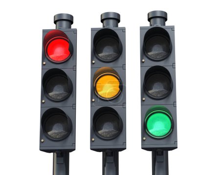 Photo for 3d render Traffic Lights (isolated on white and clipping path) - Royalty Free Image