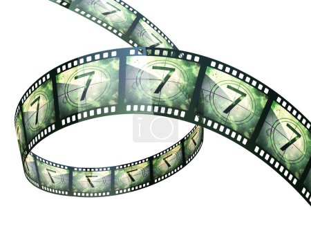 Photo for Film Strip countdown (clipping path and isolated on white) - Royalty Free Image