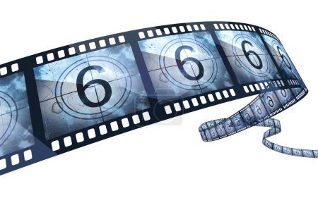 Photo for Film Strip countdown (clipping path and isolated on white) - Royalty Free Image