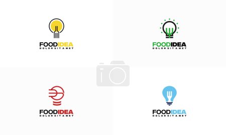 Conjunto de diseños de logotipo de Food Idea vector de concepto, icono de plantilla de logotipo de Food Restaurant