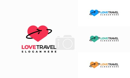 Illustration for Love Travel Logo designs concept vector, Travel Agencies logo symbol - Royalty Free Image