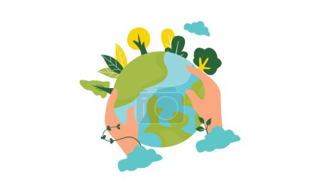 Illustration for Earth Day. Eco friendly concept. Vector illustration. Earth day concept. World environment day background. Save the earth. Happy Earth Day Poster or Banner Background - Royalty Free Image