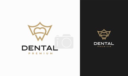 Illustration for Dental King logo designs concept vector, Luxury Dental Health logo symbol - Royalty Free Image