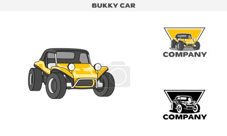 Illustration for Illustration vector graphic of Buggy Car , colorful and black and white color variation, Logo Badge Template vector - Royalty Free Image